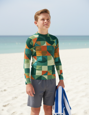 Transformative Teal Dwell Youth Rash Guard Youth Rash Guard — Dripper