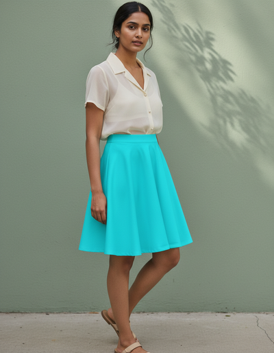 Neon Aqua Skater Skirt skater skirt