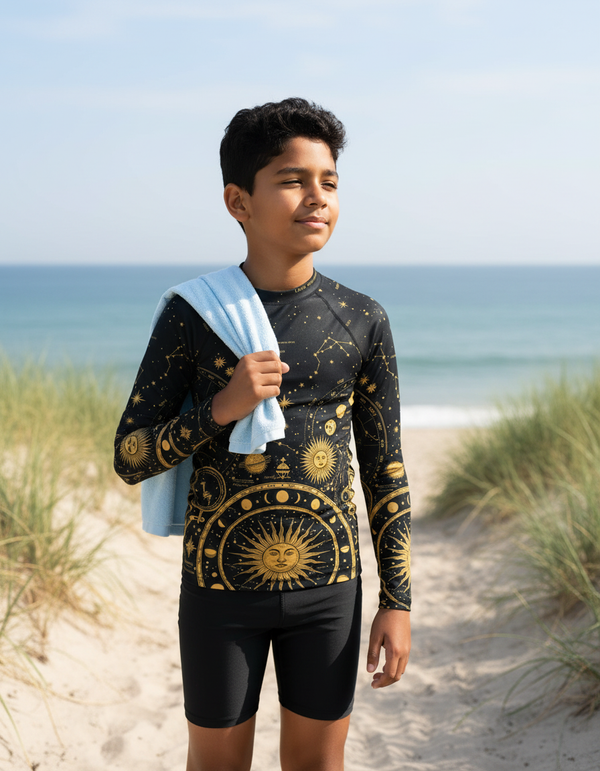 Celestial Atlas youth rashguards