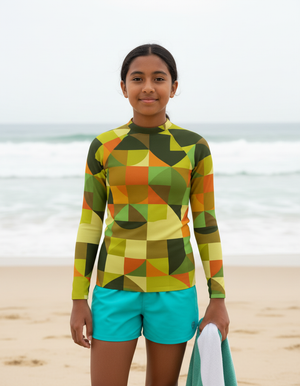 Runway Chartreuse Dwell Youth Rash Guard Youth Rash Guard — Dripper