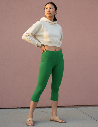 Parrot Green Capri Leggings capri leggings