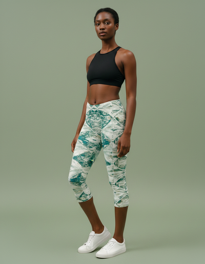 Transformative Teal Tsubaki Capri Leggings capri leggings