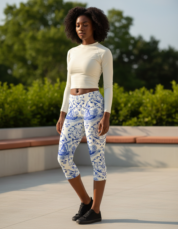 Cobalt Leggings Capri Leggings — Dripper