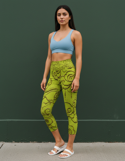 Lime Zephyr Capri Yoga Leggings capri yoga leggings