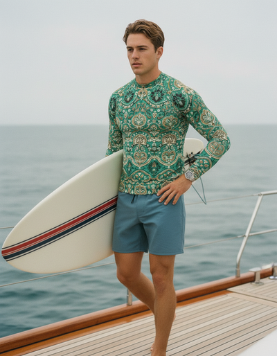 Men's Alexandrite Rangoli rash guard