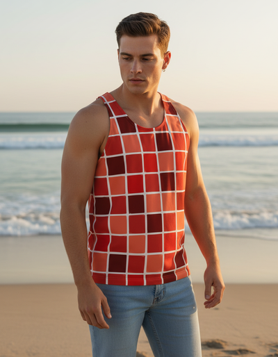 Men's Fiery Red Prism Tank Top tank top
