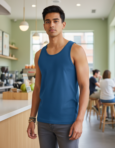 Men's Classic Blue Tank Top tank top