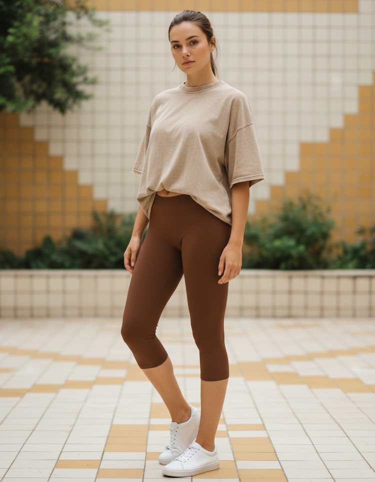 Chestnut Leggings Capri Leggings — Dripper
