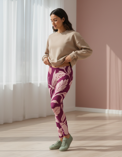 Tea Rose Lush Leggings leggings