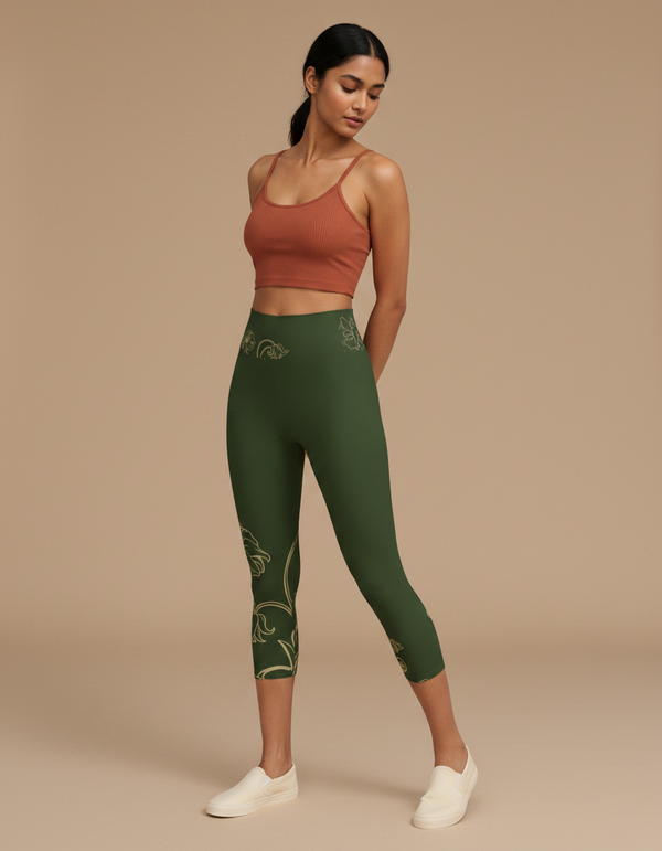 Art Nouveau capri yoga leggings