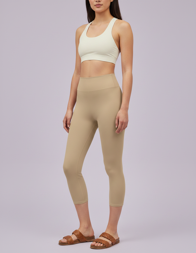 Chanel Beige Capri Yoga Leggings Capri Yoga Leggings — Dripper