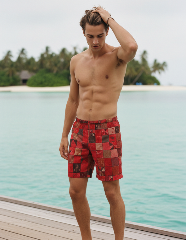 Men's Mosaic Tile Swim Trunks