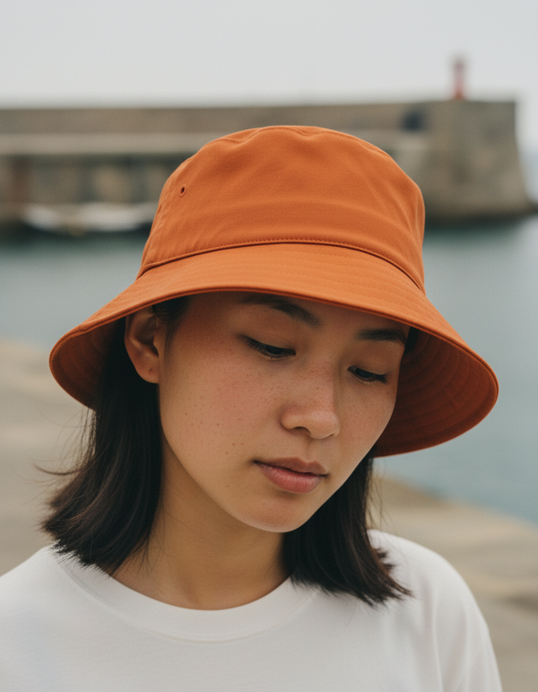 Bucket Hat in Burnt Orange