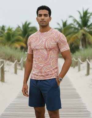 Men's Dusty Rose Spectrum men's short-sleeve rashguards