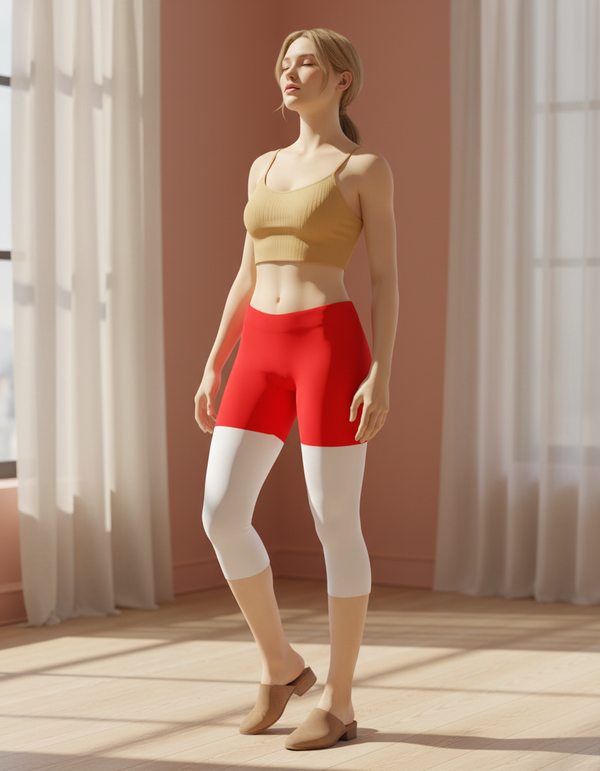 Women's Indonesian Flag Capri Leggings