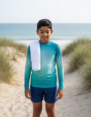 Transformative Teal Prism Youth Rash Guard Youth Rash Guard — Dripper