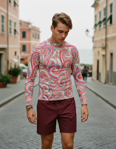Men's Hot Pink Spectrum rash guard