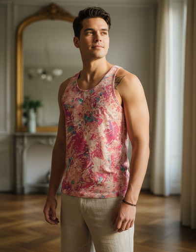 Men's Millennial Pink Glint Tank Top tank top