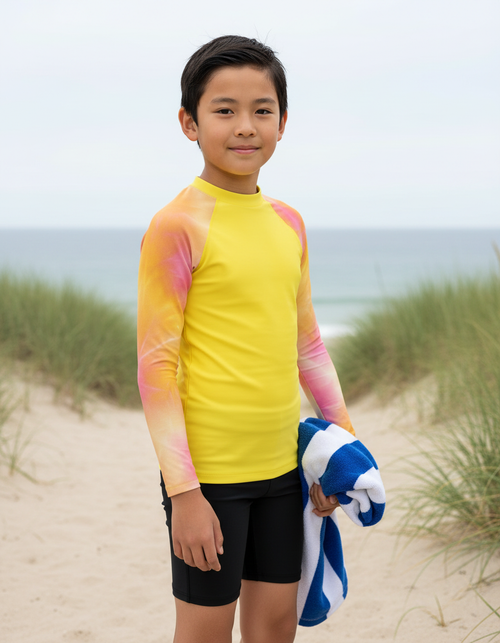 Lemon Yellow Frost Youth Rash Guard Youth Rash Guard — Dripper