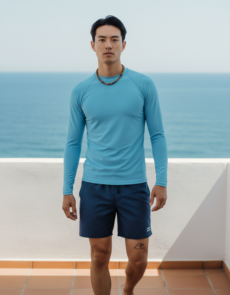 Robin Egg Rash Guard Men's Rashguard — Dripper