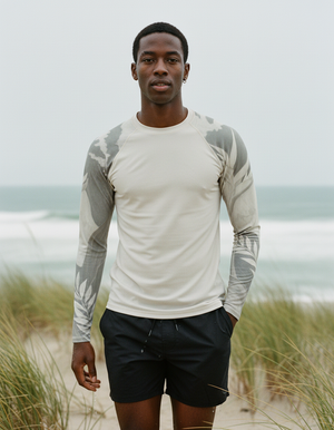White Onyx Tropique Rash Guard Men's Rashguard — Dripper