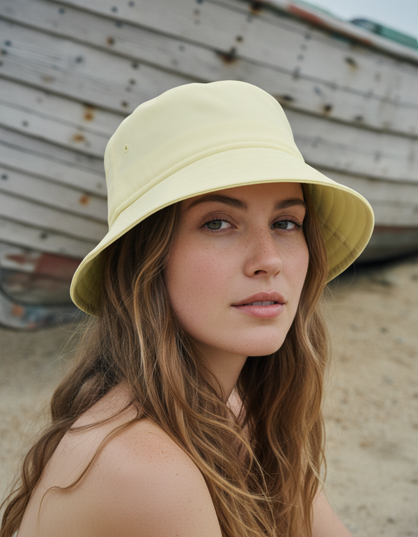 Bucket Hat in Pale Yellow