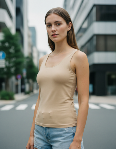 Women's Chanel Beige Tank Top tank top