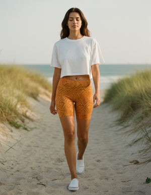 Women's Greek Key Short Shorts