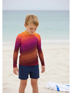 Kids Burnt Sienna Ripple kids rashguards