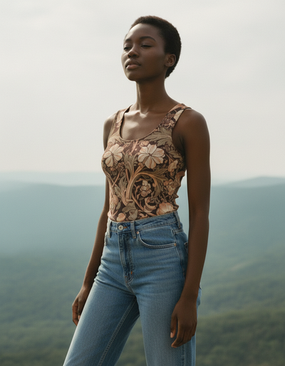 Women's Tea Rose Chrysanthemum Tank Top tank top