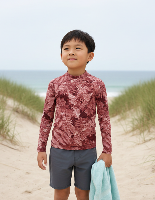 Dusty Rose Verdant Kids Rash Guard Kids Rash Guard — Dripper