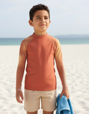Burnt Sienna Chroma Kids Rash Guard Kids Rash Guard — Dripper