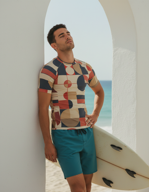 Men's Fiery Red Form men's short-sleeve rashguards