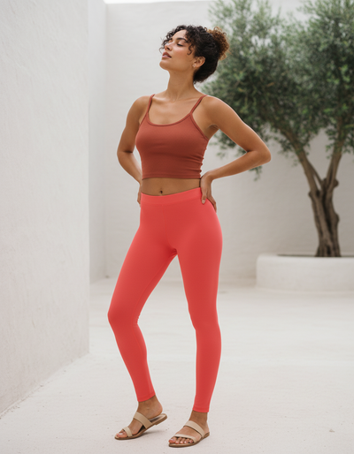 Neon Coral Leggings leggings