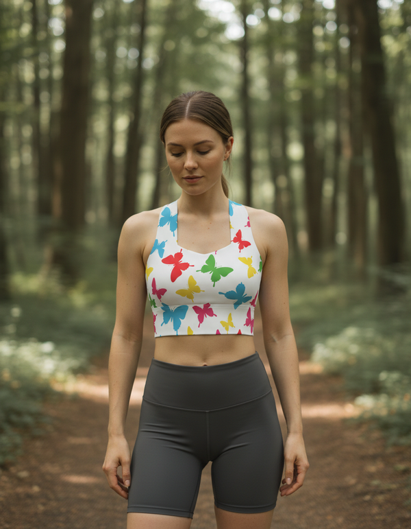 Lepidoptera longline sports bras