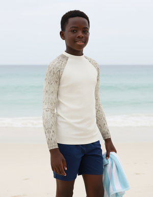White Onyx Siam Youth Rash Guard Youth Rash Guard — Dripper