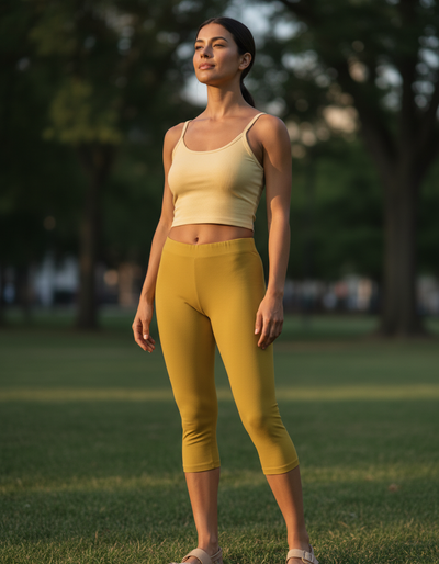 Gold Capri Leggings capri leggings