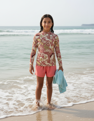 Dusty Rose Mizuki Youth Rash Guard Youth Rash Guard — Dripper