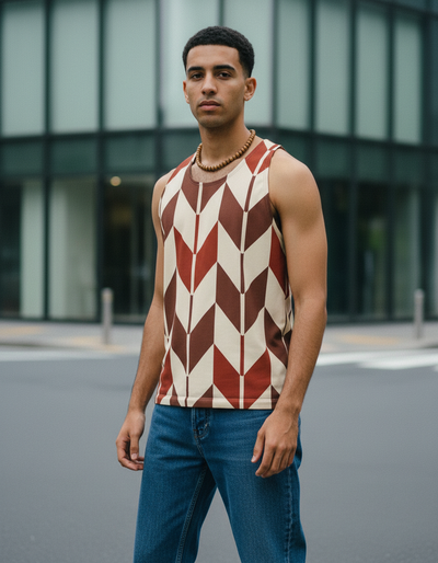Men's Burnt Sienna Kaze Tank Top tank top