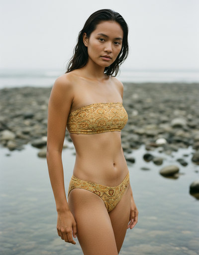 Muskmelon Rangoli bandeau bikini