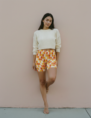 Women's Mosaic Tile Short Shorts