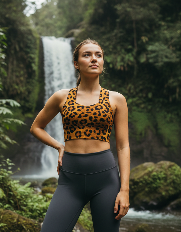 Fauna Wave Leopard Longline Sports Bra