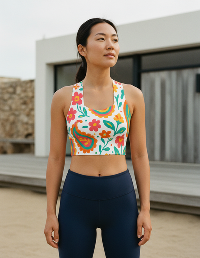 Saffron Longline Sports Bra longline sports bra
