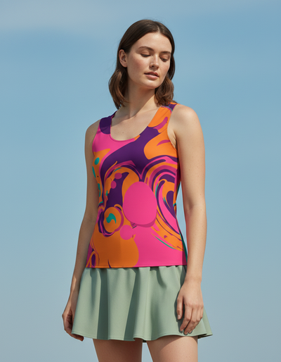 Women's Hot Pink Vortex Tank Top tank top