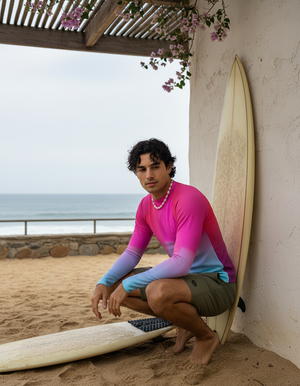 Men's Electric Fuchsia Prism men's short-sleeve rashguards