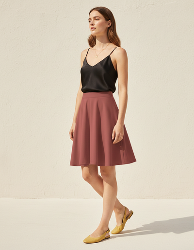 Marsala Skater Skirt skater skirt
