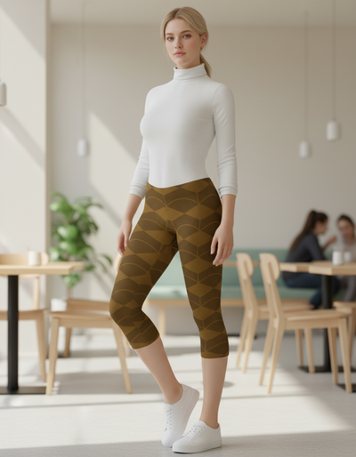 Yellow Tsuki Capri Leggings capri leggings