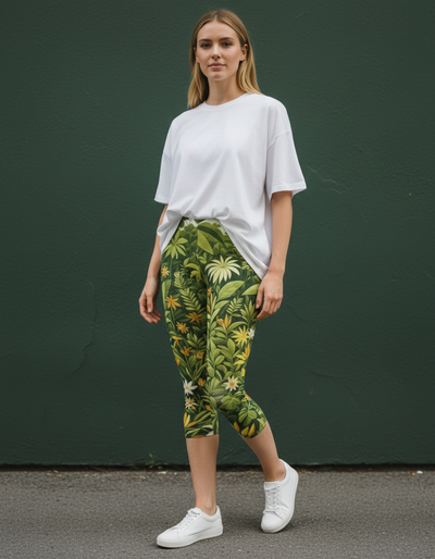Lime Canopy Capri Leggings capri leggings