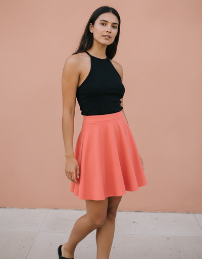 Living Coral Skater Skirt skater skirt