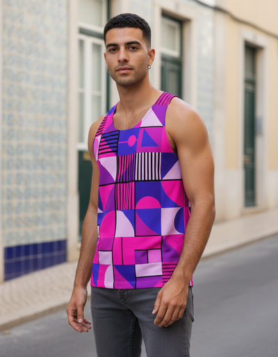 Men's Hot Pink Futurist Tank Top tank top